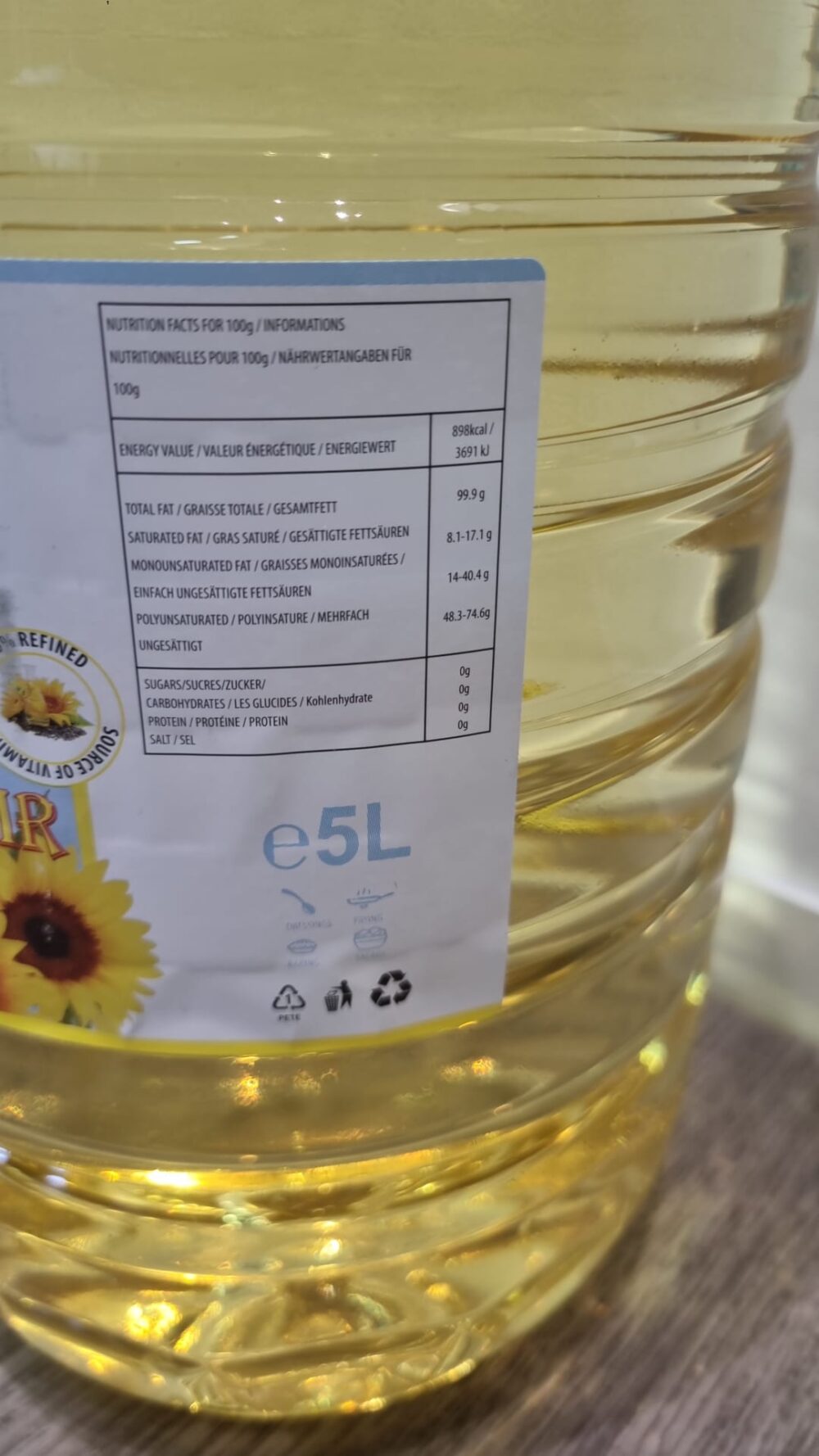 HUILE DE TOURNESOL RAFFINÉE 5 L – Image 4